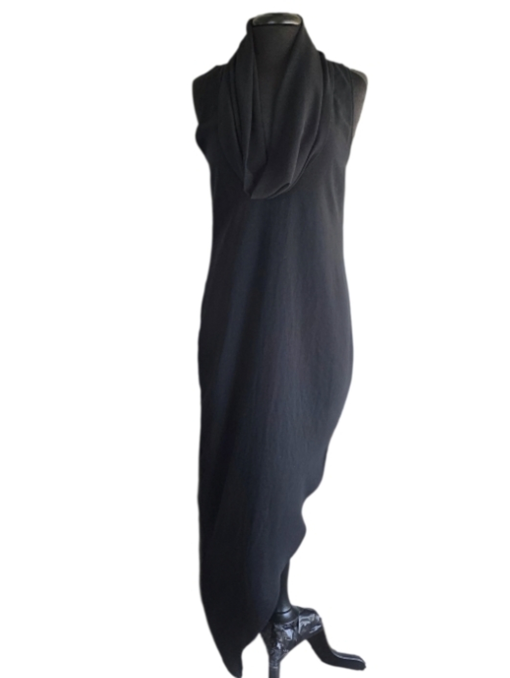 Backstage Australia Asymmetrical Black Sleeveless Cowl Neck Dress